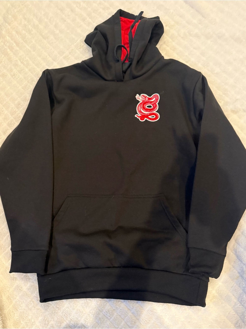 Rebel Vengeance Men's Black Red Snake Graphic Pullover Hoodie XXL